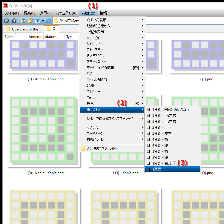 Quad File Explorer Q Dir の 1 Dir ビューとは何ですか
